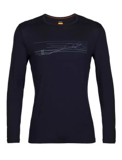 Icebreaker - Merino 200 Oasis Langarmshirt Ski Stripes Herren, Langarmshirt