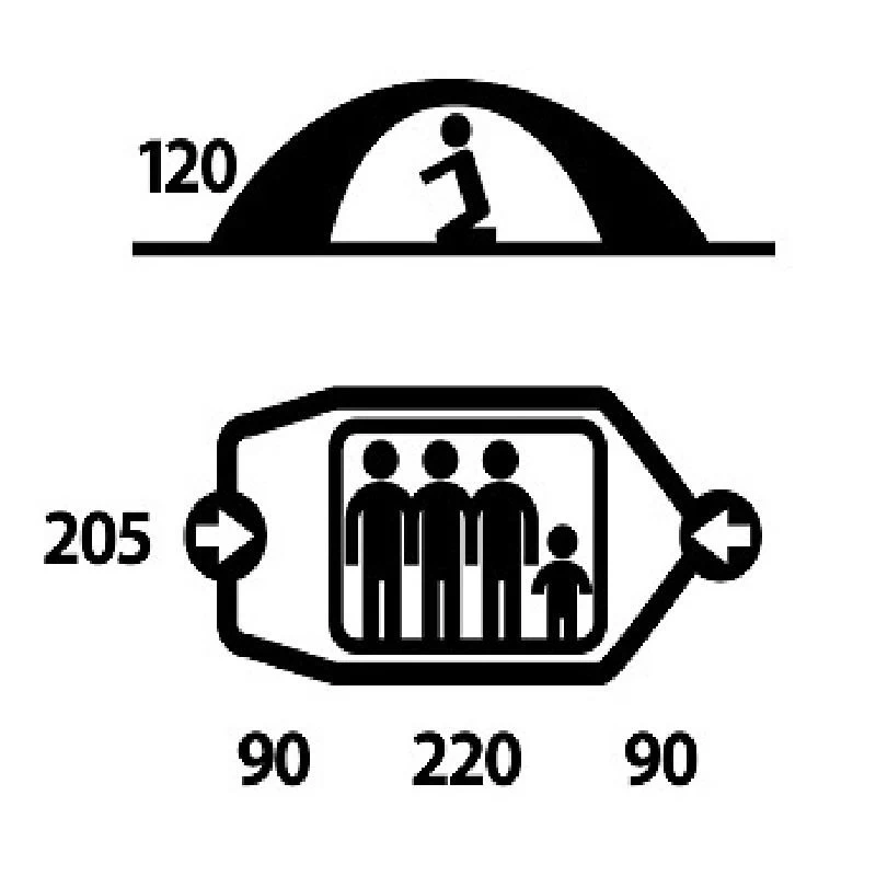 Husky Fighter 3-4 Green, Geodätisches Zelt – Bild 6
